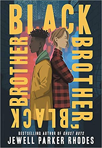 The cover depicts two boys back-to-back, one wearing a yellow jacket and green hood and one in a red and black plaid shirt.