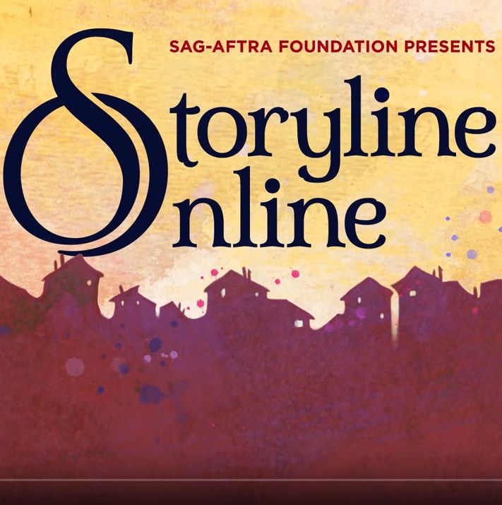 Big capital S and O combine in front of words Storyline Online, over the silhouettes of rooftops.