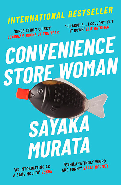 A teal blue cover features a plastic fish full of a dark liquid, with a red stopper. All text is on a slight diagonal.
