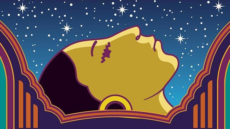 Profile of a young Mexican woman surrounded by a night sky full of stars, from the top of the book cover.