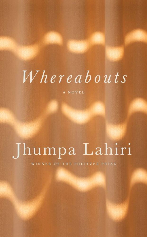 The book cover depicts a pale orange curtain falling waves, with dappled stripes of bright yellow sunlight across it. The title and author's name, with "winner of the Pulitzer Prize," are superimposed in white script.