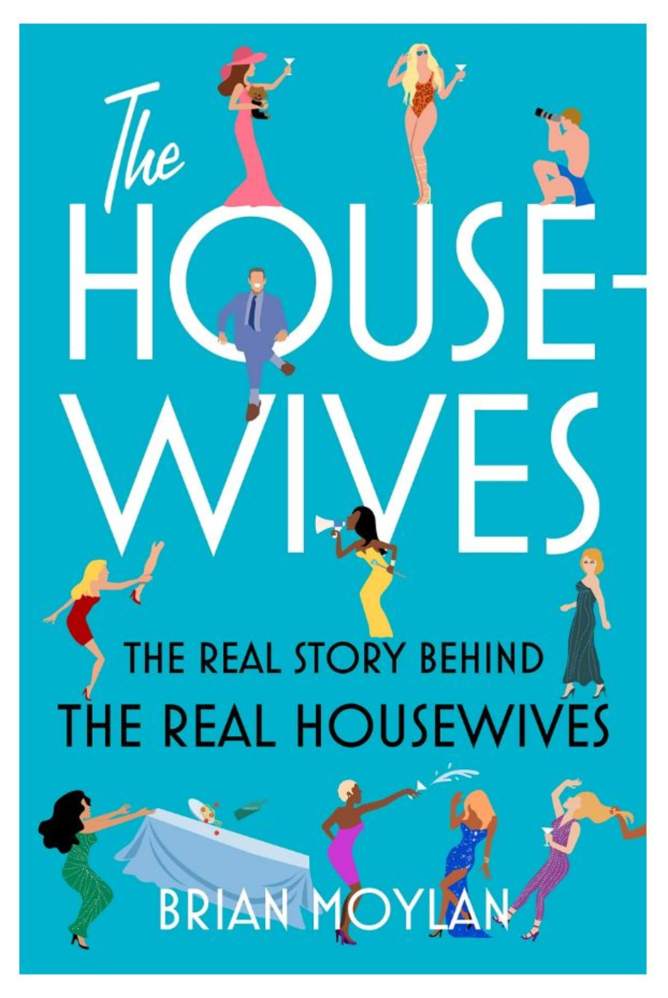 Bright blue cover features simple illustrations of various characters from the show, with Andy Cohen sitting inside the O.