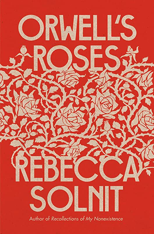 A deep red cover is illustrated in beige with twining roses, full of blooms and thorns. The title works into the top and the author's name at the bottom.