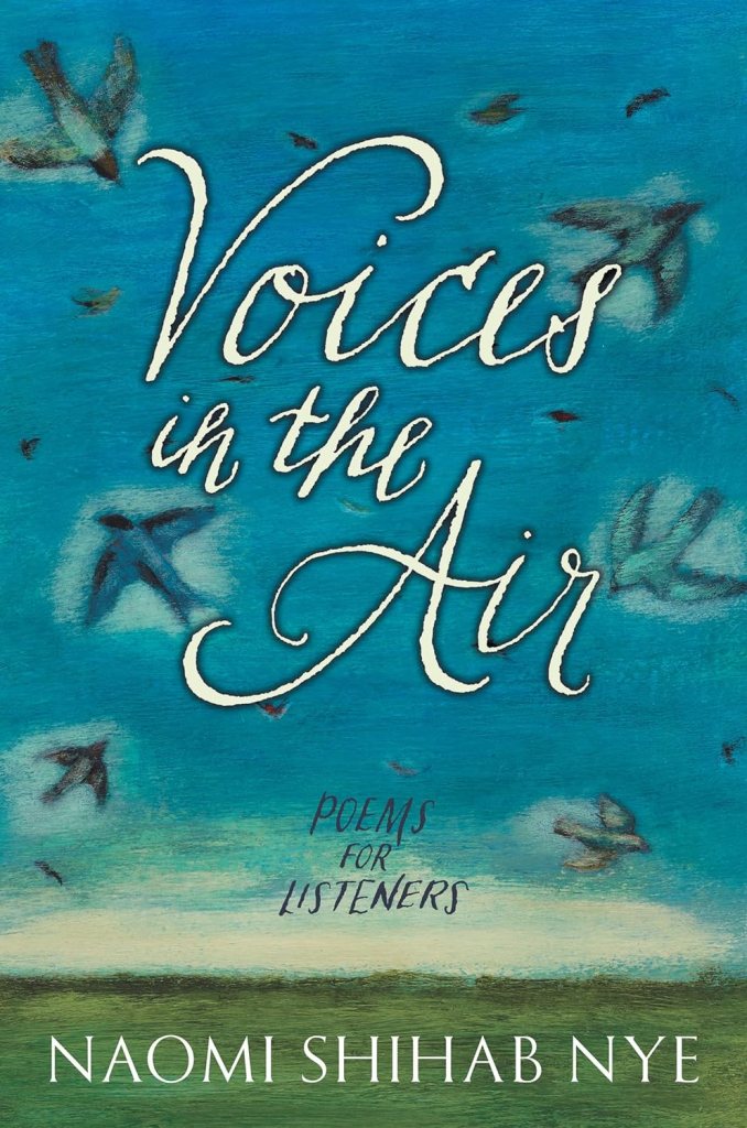 The book cover shows a number of birds that resemble swallows flying and swooping against a blue sky, with clouds in the distant background, low to the ground, and a grassy green landscape at the bottom.